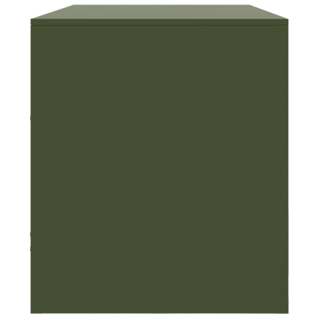 Meuble TV vert olive 99x39x44 cm acier