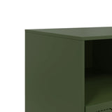 Meuble TV vert olive 99x39x44 cm acier