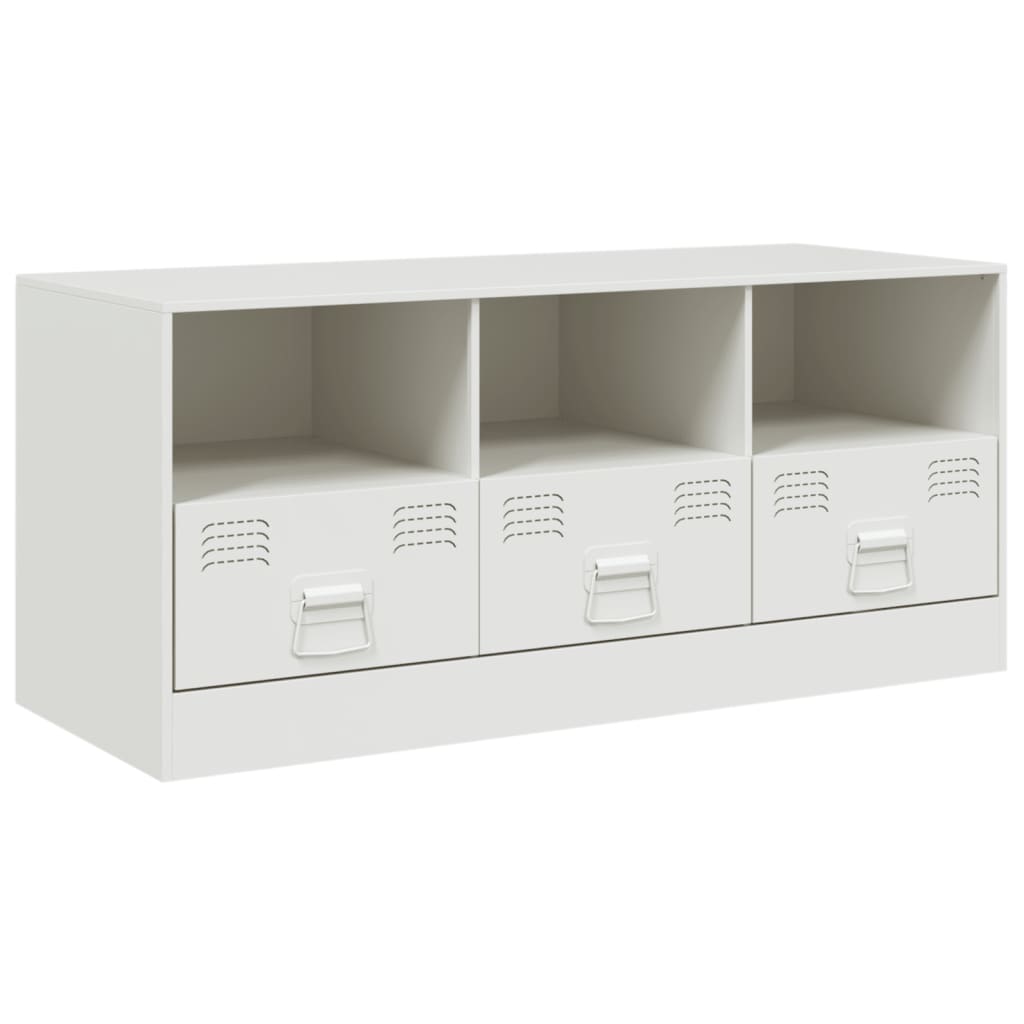 Meuble TV blanc 99x39x44 cm acier