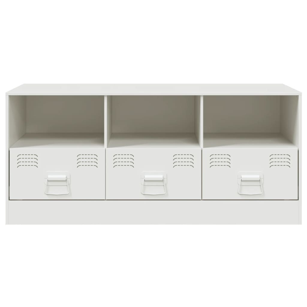 Meuble TV blanc 99x39x44 cm acier