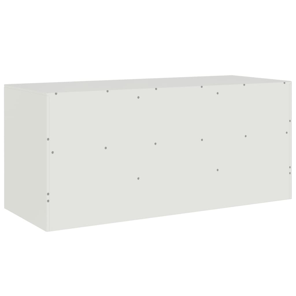 Meuble TV blanc 99x39x44 cm acier