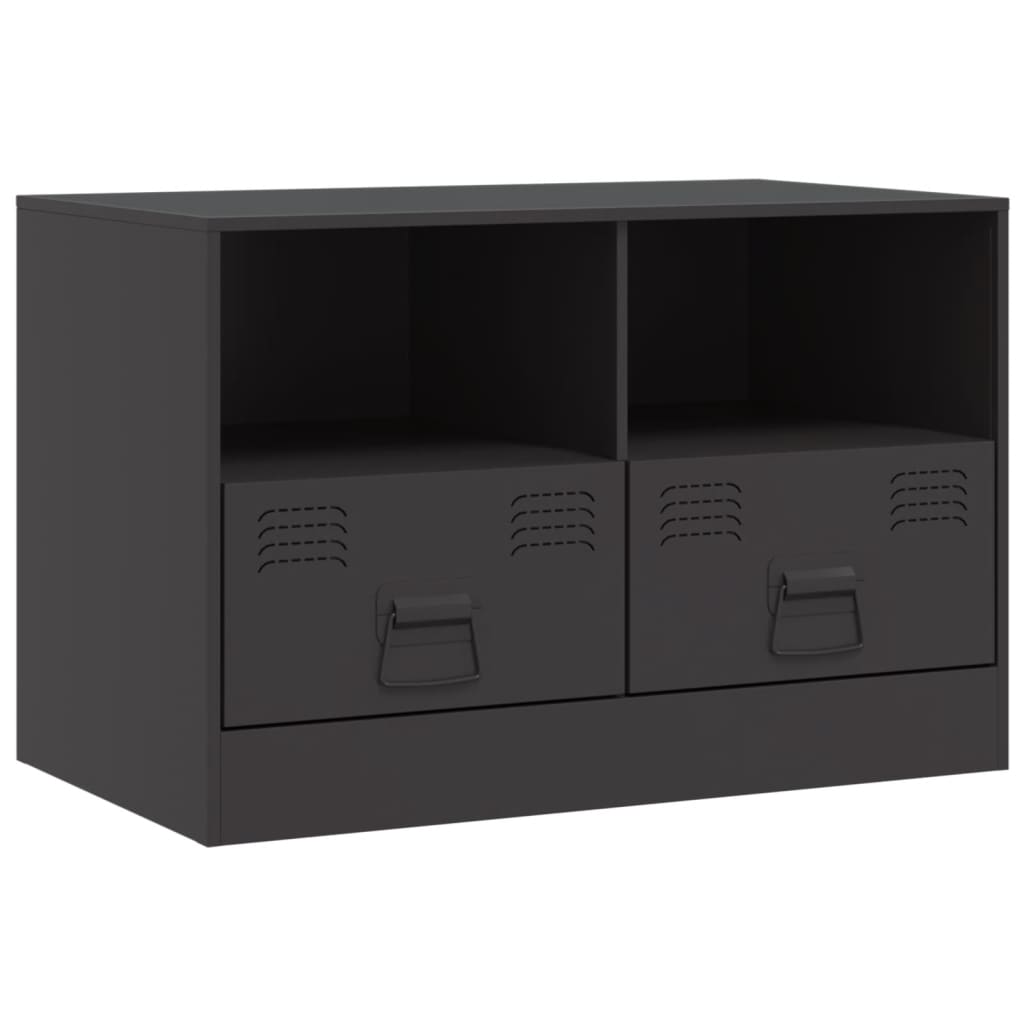 Meuble TV noir 67x39x44 cm acier