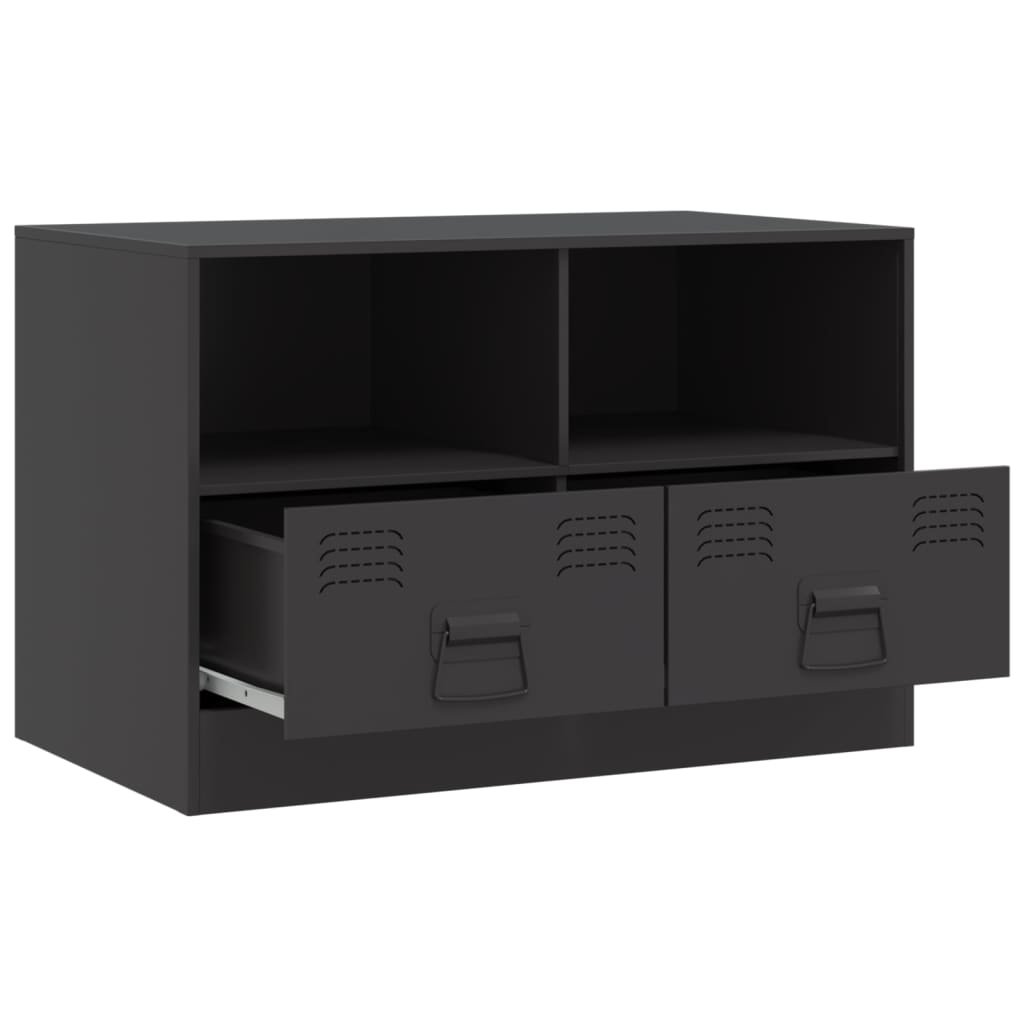 Meubles TV 2 pcs noir 67x39x44 cm acier