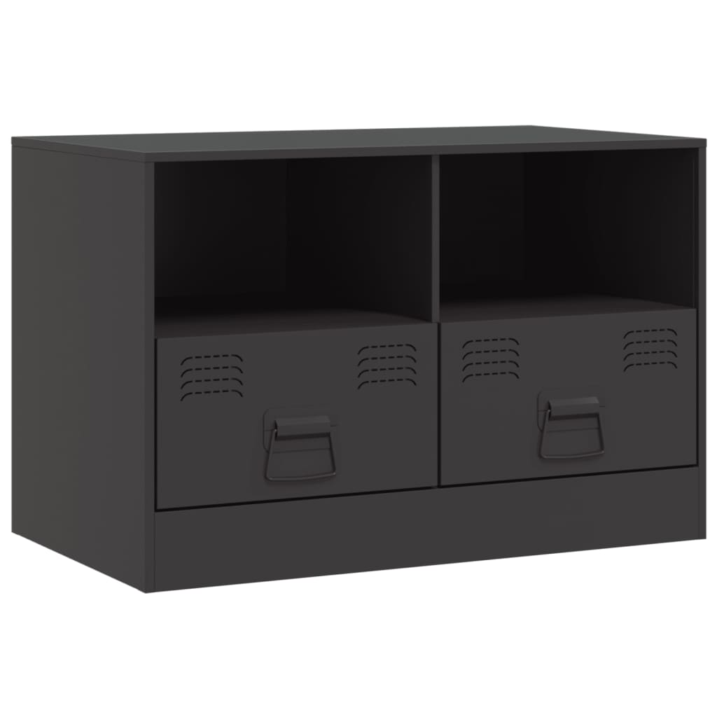 Meubles TV 2 pcs noir 67x39x44 cm acier