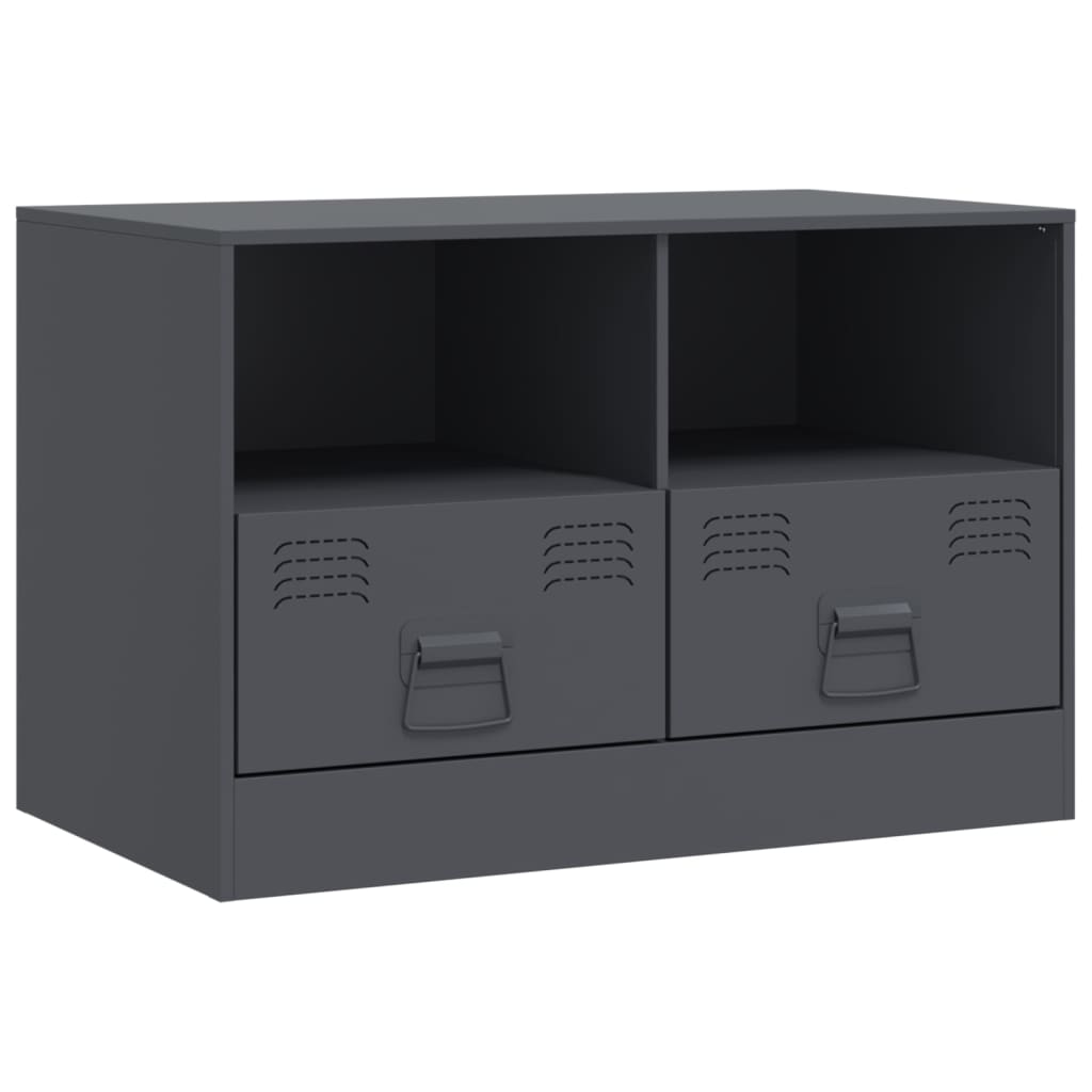 Meuble TV anthracite 67x39x44 cm acier