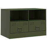 Meuble TV vert olive 67x39x44 cm acier