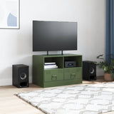 Meuble TV vert olive 67x39x44 cm acier