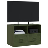 Meuble TV vert olive 67x39x44 cm acier