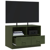 Meuble TV vert olive 67x39x44 cm acier