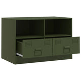 Meuble TV vert olive 67x39x44 cm acier