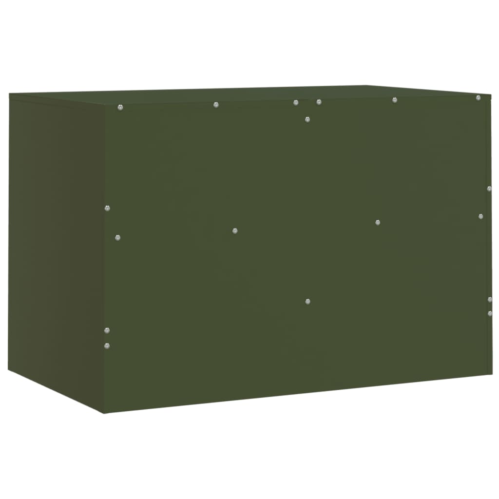 Meuble TV vert olive 67x39x44 cm acier