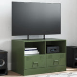 Meuble TV vert olive 67x39x44 cm acier