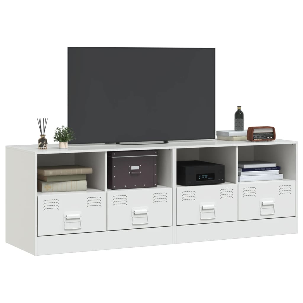 Meubles TV 2 pcs blanc 67x39x44 cm acier