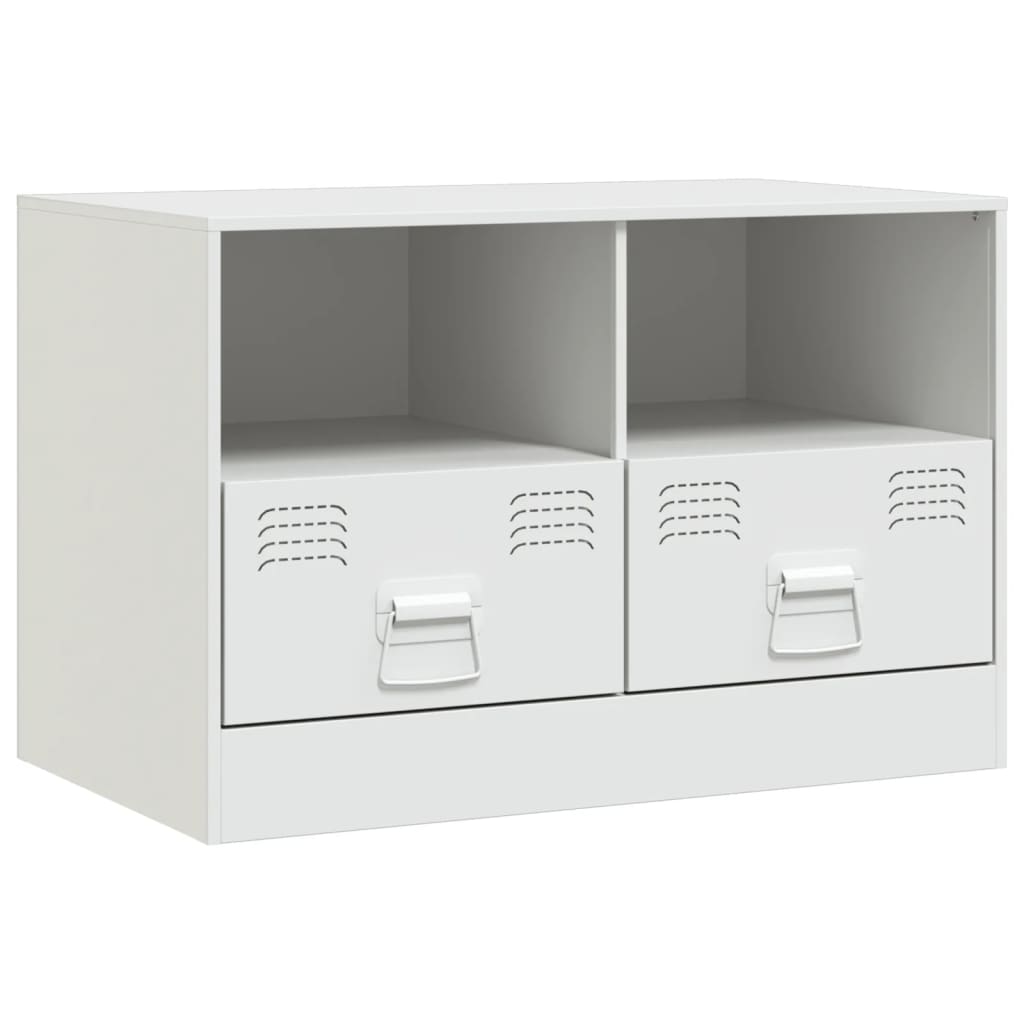 Meubles TV 2 pcs blanc 67x39x44 cm acier