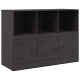 Schwarzes Sideboard 99x39x73 cm aus Stahl