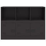 Schwarzes Sideboard 99x39x73 cm aus Stahl