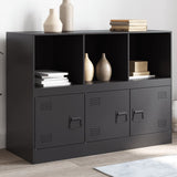 Schwarzes Sideboard 99x39x73 cm aus Stahl