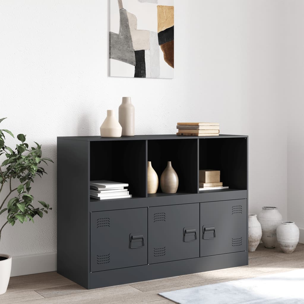 Buffet anthracite 99x39x73 cm acier