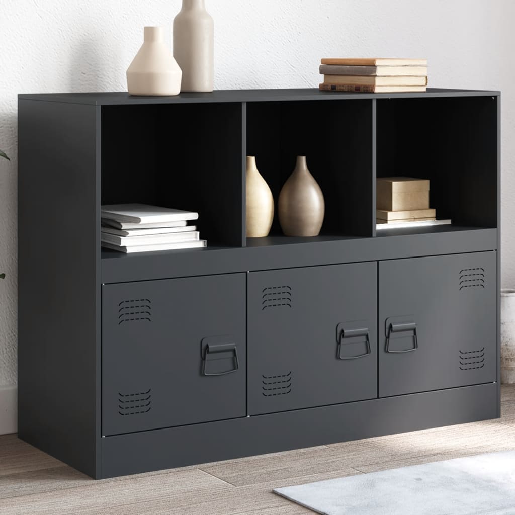 Buffet anthracite 99x39x73 cm acier