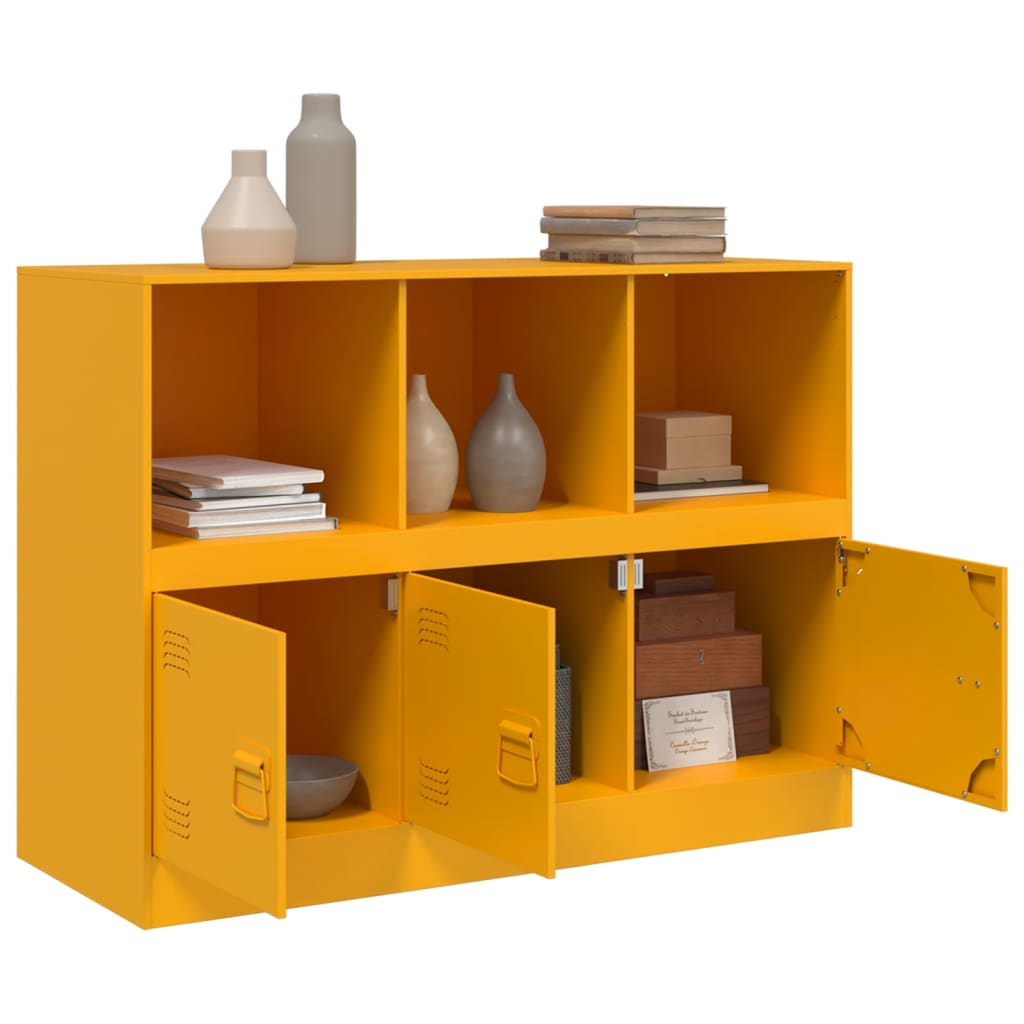 Buffet jaune moutarde 99x39x73 cm acier