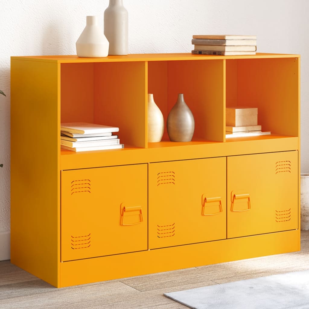 Buffet jaune moutarde 99x39x73 cm acier