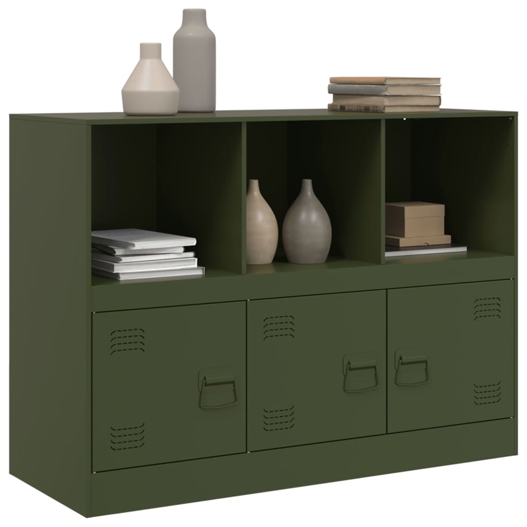 Buffet vert olive 99x39x73 cm acier