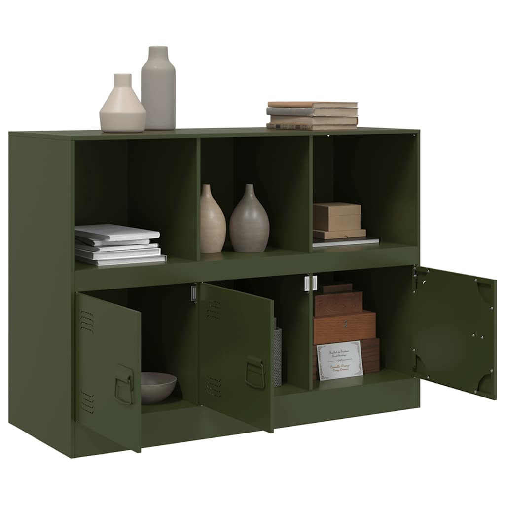 Buffet vert olive 99x39x73 cm acier