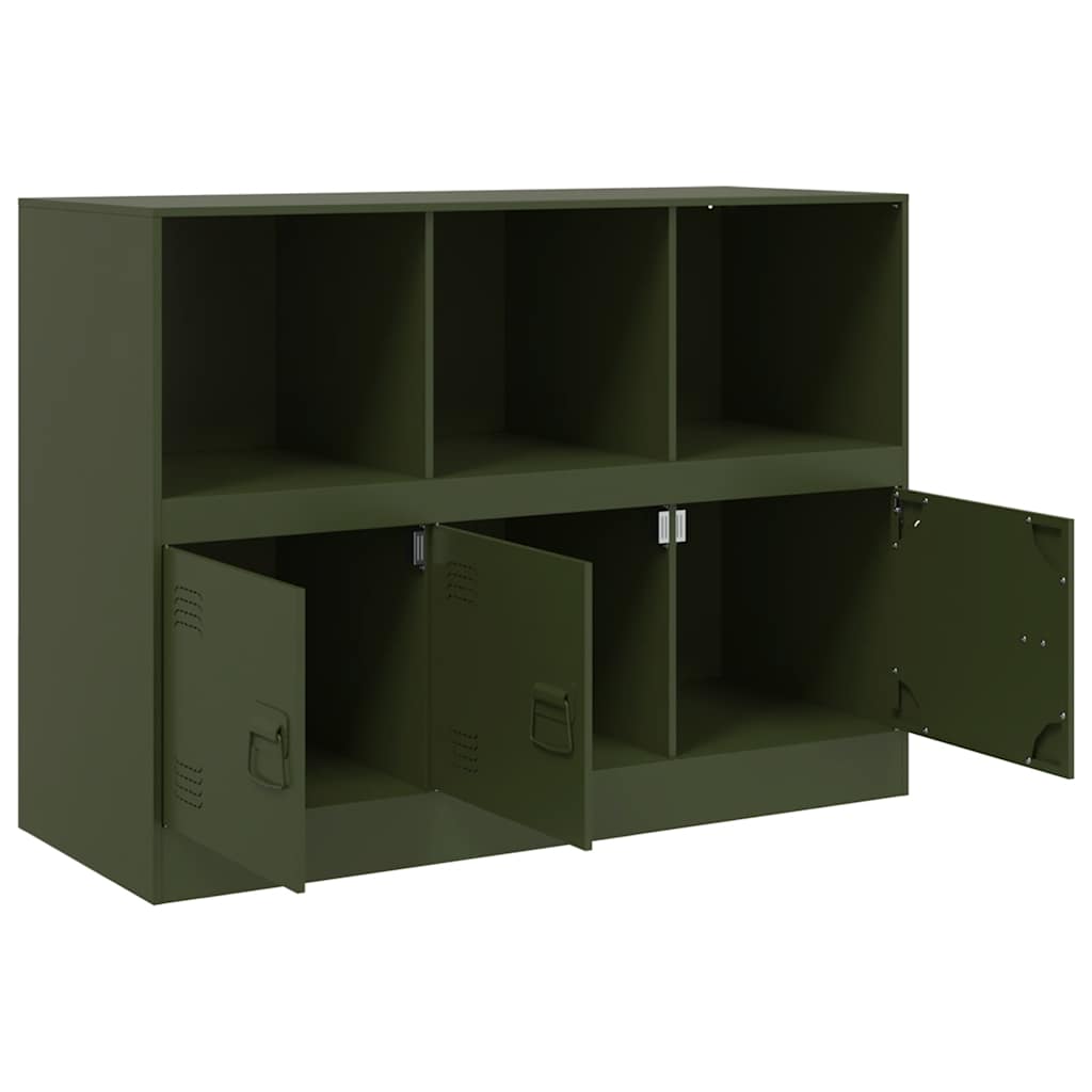 Buffet vert olive 99x39x73 cm acier