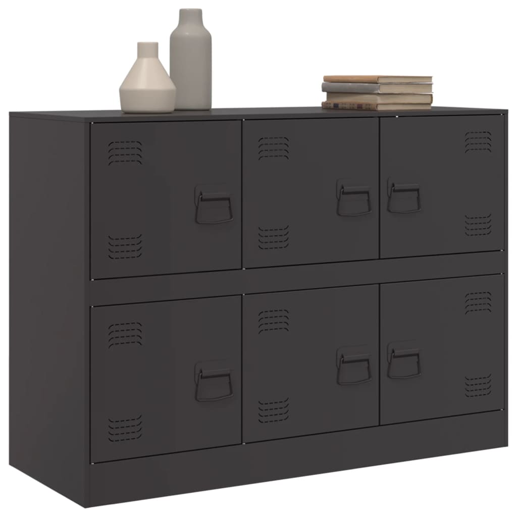 Buffet noir 99x39x73 cm acier