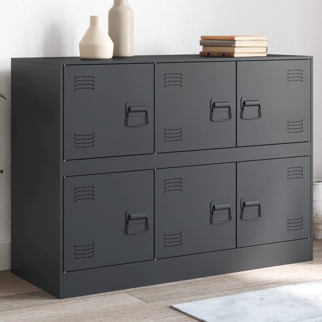 Buffet anthracite 99x39x73 cm acier