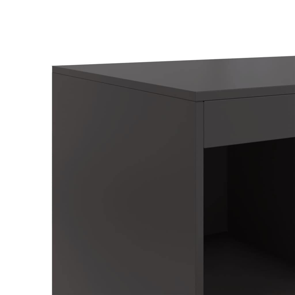 Hohes schwarzes Sideboard 67x39x95 cm aus Stahl