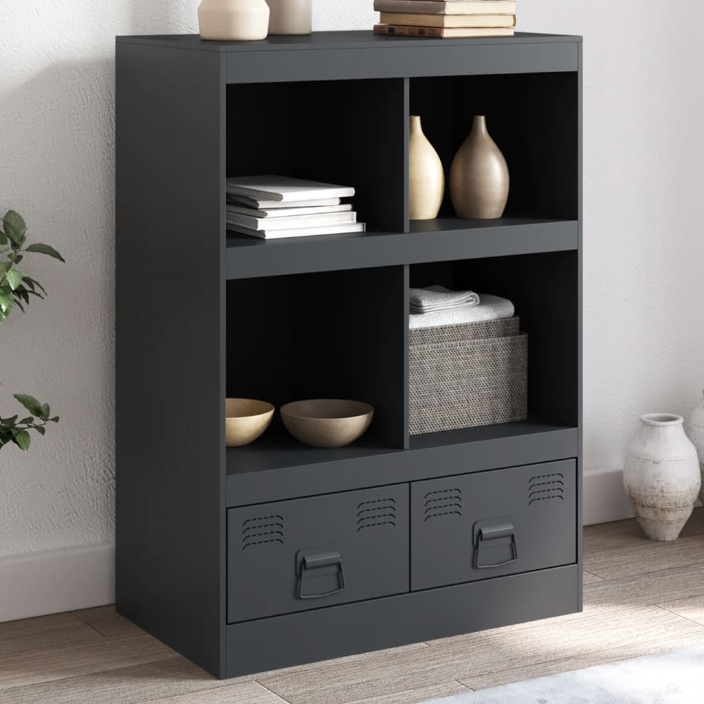 Buffet haut anthracite 67x39x95 cm acier