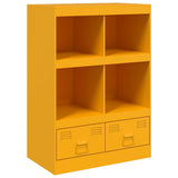 Buffet jaune moutarde 67x39x95 cm acier