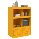 Buffet jaune moutarde 67x39x95 cm acier