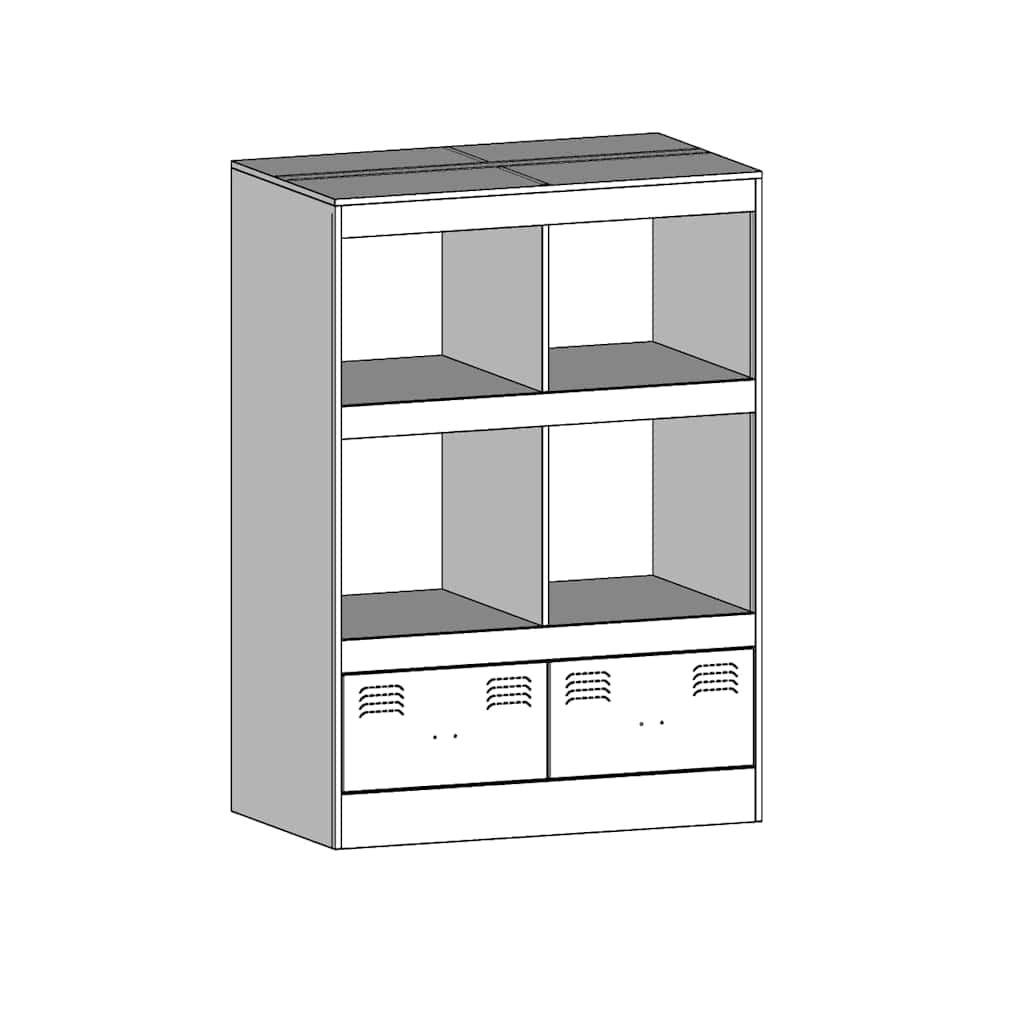 Buffet jaune moutarde 67x39x95 cm acier