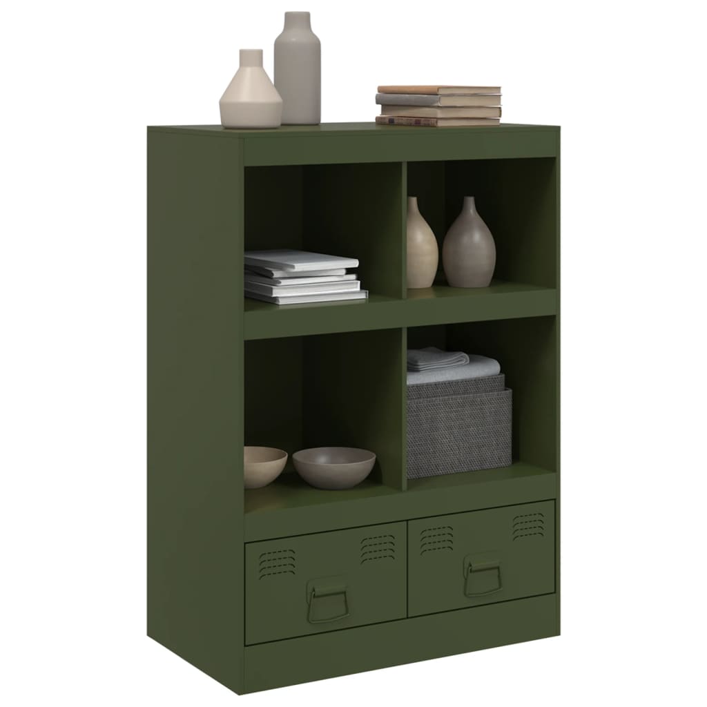 Buffet vert olive 67x39x95 cm acier