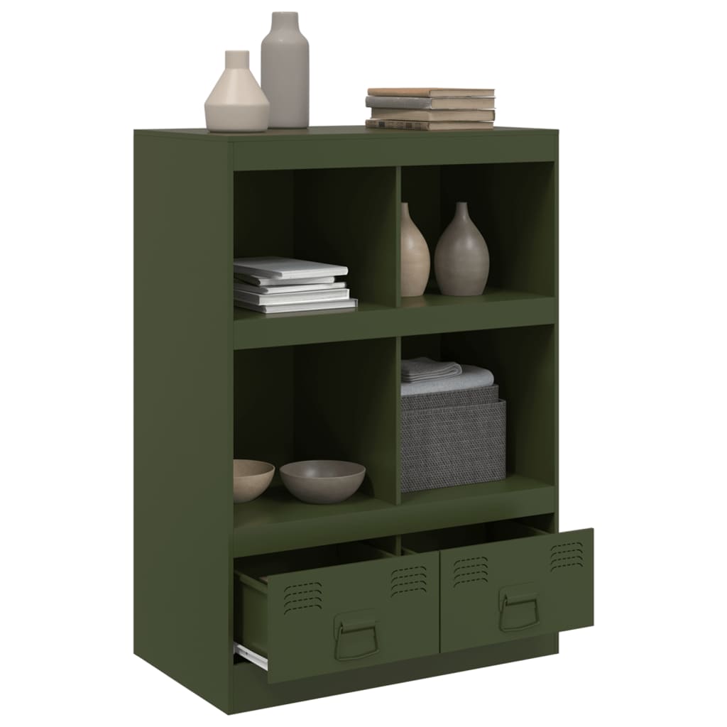 Buffet vert olive 67x39x95 cm acier