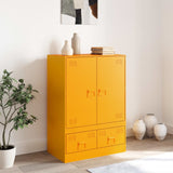 Buffet jaune moutarde 67x39x95 cm acier