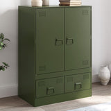 Buffet vert olive 67x39x95 cm acier