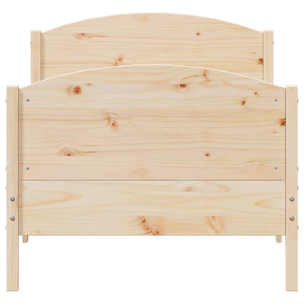 Bed frame without mattress 100x200 cm solid pine wood