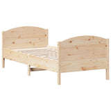 Bed frame without mattress 100x200 cm solid pine wood