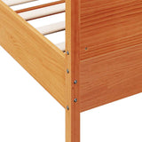 Bed frame without mattress brown wax 100x200cm solid pine wood