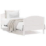 Bed frame without mattress white 90x200 cm solid pine wood