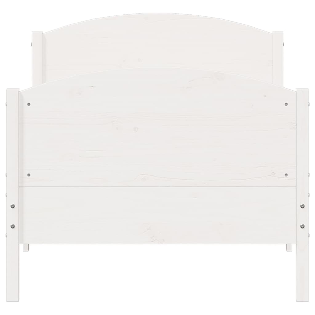 Cadre de lit sans matelas blanc 90x200 cm bois de pin massif