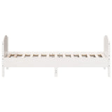 Bed frame without mattress white 90x200 cm solid pine wood