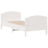 Bed frame without mattress white 90x200 cm solid pine wood