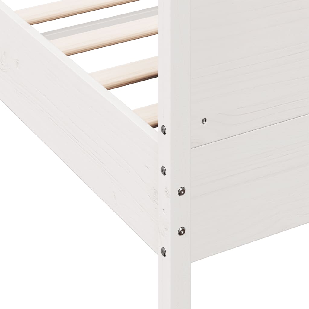 Bed frame without mattress white 90x200 cm solid pine wood