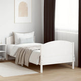 Bed frame without mattress white 90x200 cm solid pine wood