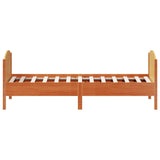 Bed frame without mattress brown wax 90x200 cm solid pine wood