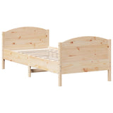 Cadre de lit sans matelas 75x190 cm bois de pin massif